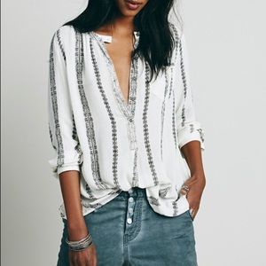 Free People 'Magic' Shibori Gauze Pullover Tunic S